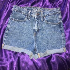 High waisted denim shorts